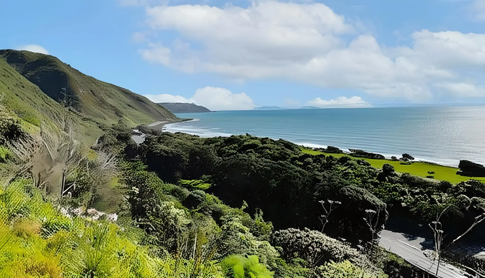 The scenic Kāpiti Coast coastline, a key service area for Craig's Property Maintenance handyman and construction services.