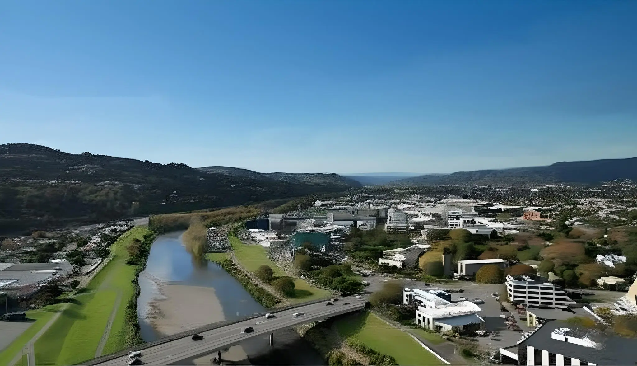 View of Lower Hutt's commercial area and the Hutt River, a key service area for Craig's Property Maintenance handyman services.